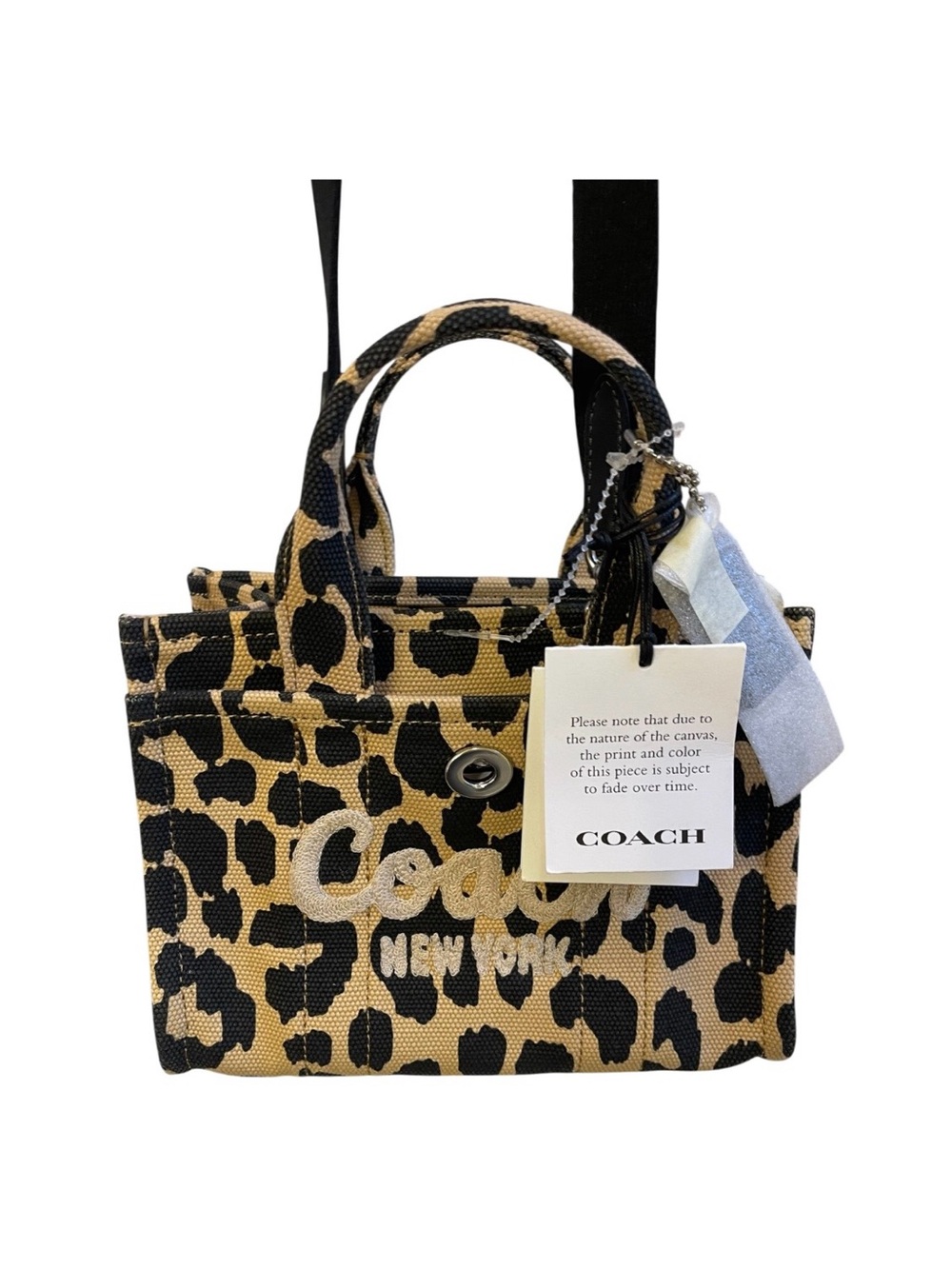 COACH New York Cargo Mini Canvas Leopard Print Tote Bag 20 - NWT **